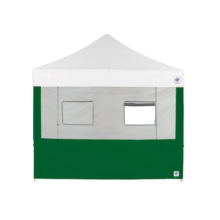 E-Z Up TAA Compliant Food Booth Sidewall with 2 Serving Windows, 10' W x 10' H, Forest Green SW3FB10FXTMC2WFG